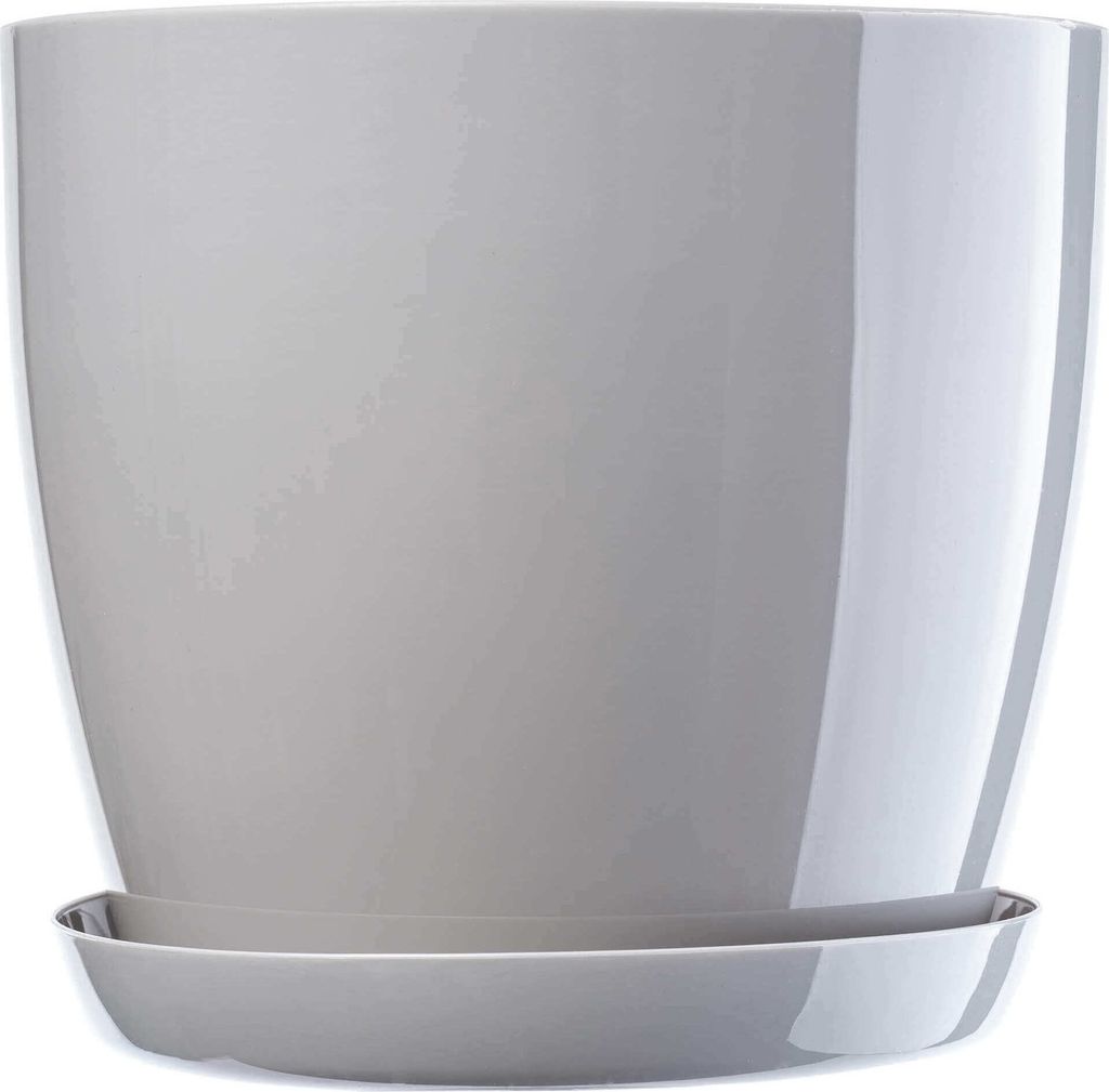 KADAX Blumentopf "Turi", Pflanzkübel mit Untersetzer, 12cm, Grau