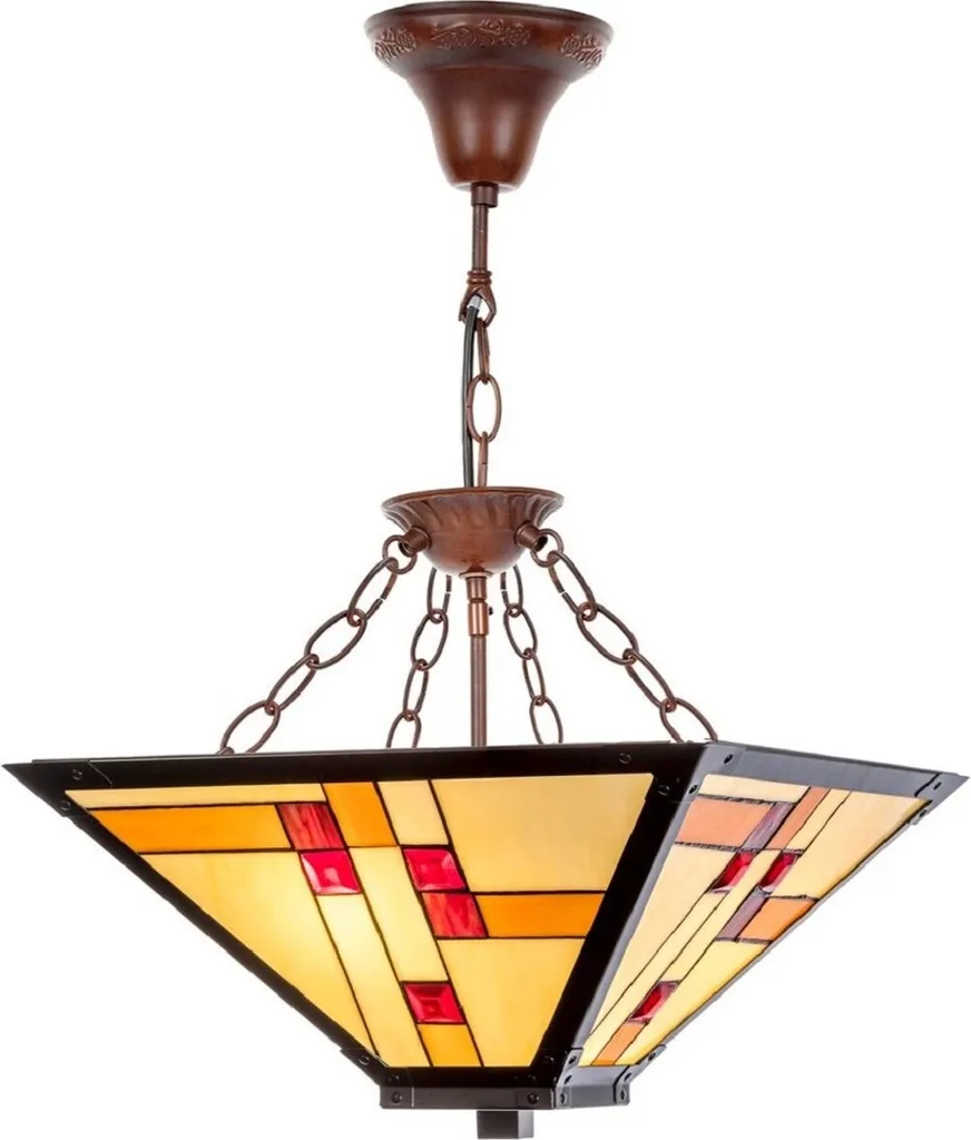 Lampe Tiffany 64 Pièces de Verre - Suspension de Luxe Multicolore