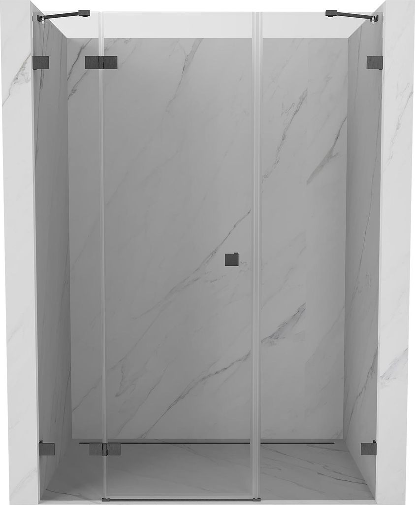 Mexen Lunar Duschdrehtüren links 125 cm, transparent, gun gray gebürstet - 834S-125-050-66-00-L