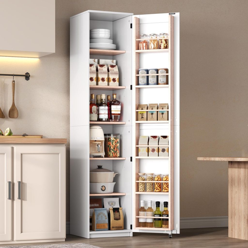 Merax Hochschrank Küchenschrank mit Türablagen, Produktbild 