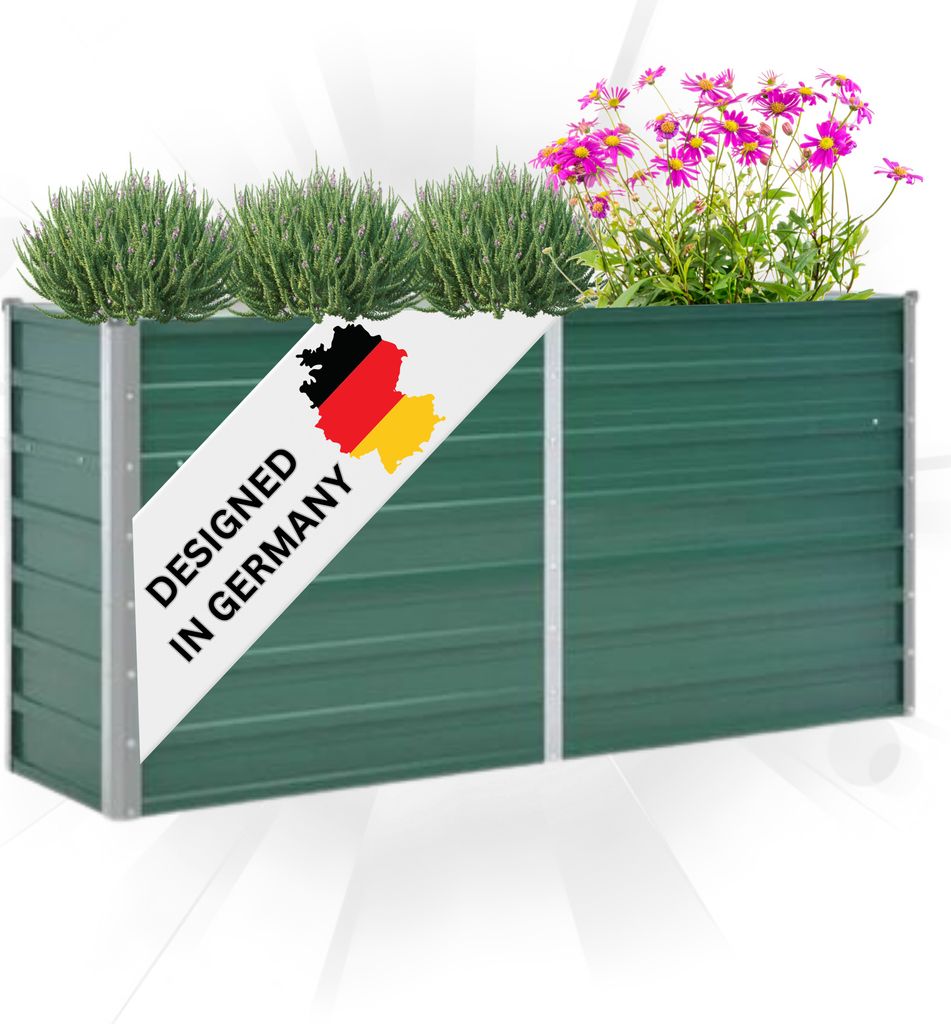 DELUKE® Hochbeet für Garten OSKAR Grün | 160x40x77cm | Produktbild 
