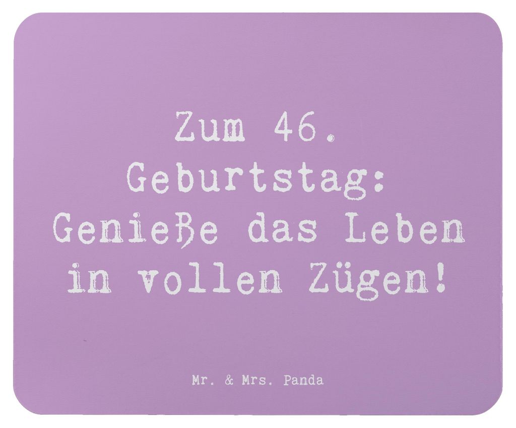 Mr. & Mrs. Panda Mousepad Spruch 46. Geburtstag Lebensfreude - Lavendeltraum - Geschenk, pc mausunterlage, Freude, Mouse Pad, computer mauspad, Hap...