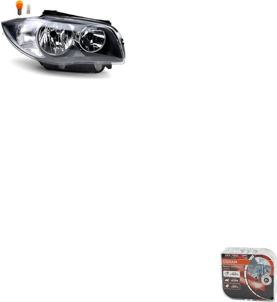 Johns, Scheinwerfer + Osram Night Breaker Laser passend für BMW 1er E81 E82 E87 E88 RE 63117249650 7249650