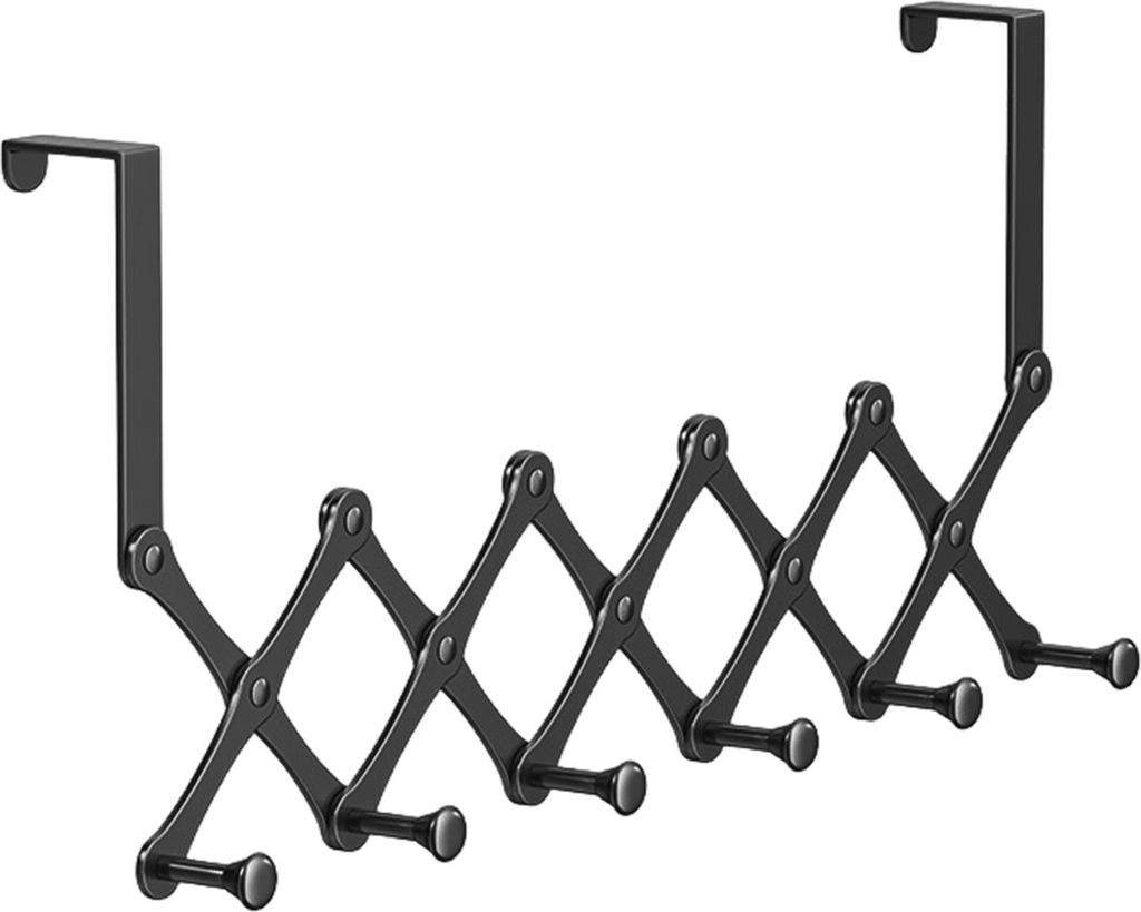 Türhaken Robuste Konstruktion Starke Tragfähigkeit Einziehbares Design Einfache Installation Handtuchhalter mit 6 Haken