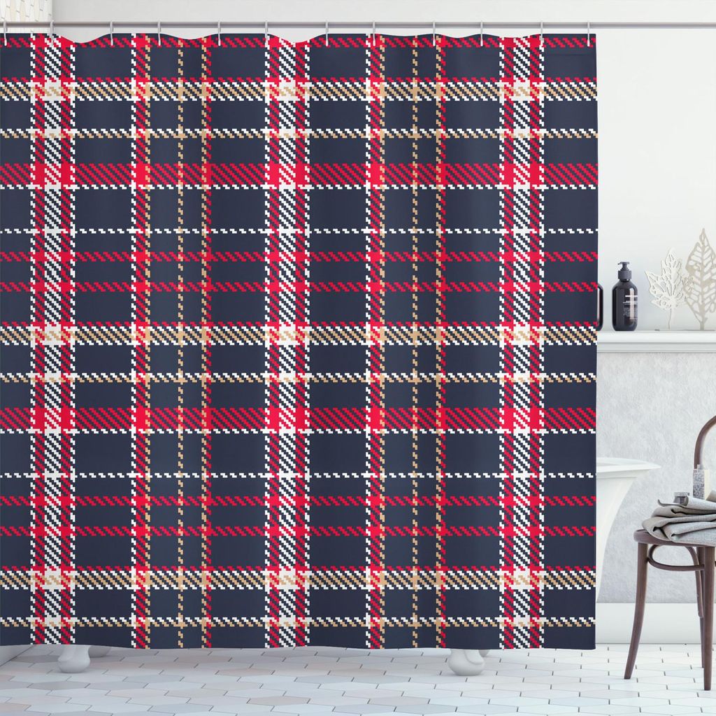 ABAKUHAUS Plaid Duschvorhang, Klassisches Muster mit traditionellen Ursprungs-Iren-Land-Retrostil-einfachem kariertem, 175 x 240 cm, Mehrfarbig
