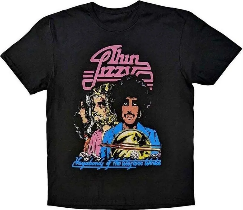 T-shirt Thin Lizzy Noir avec Tracklist Album Vagabonds Western World S