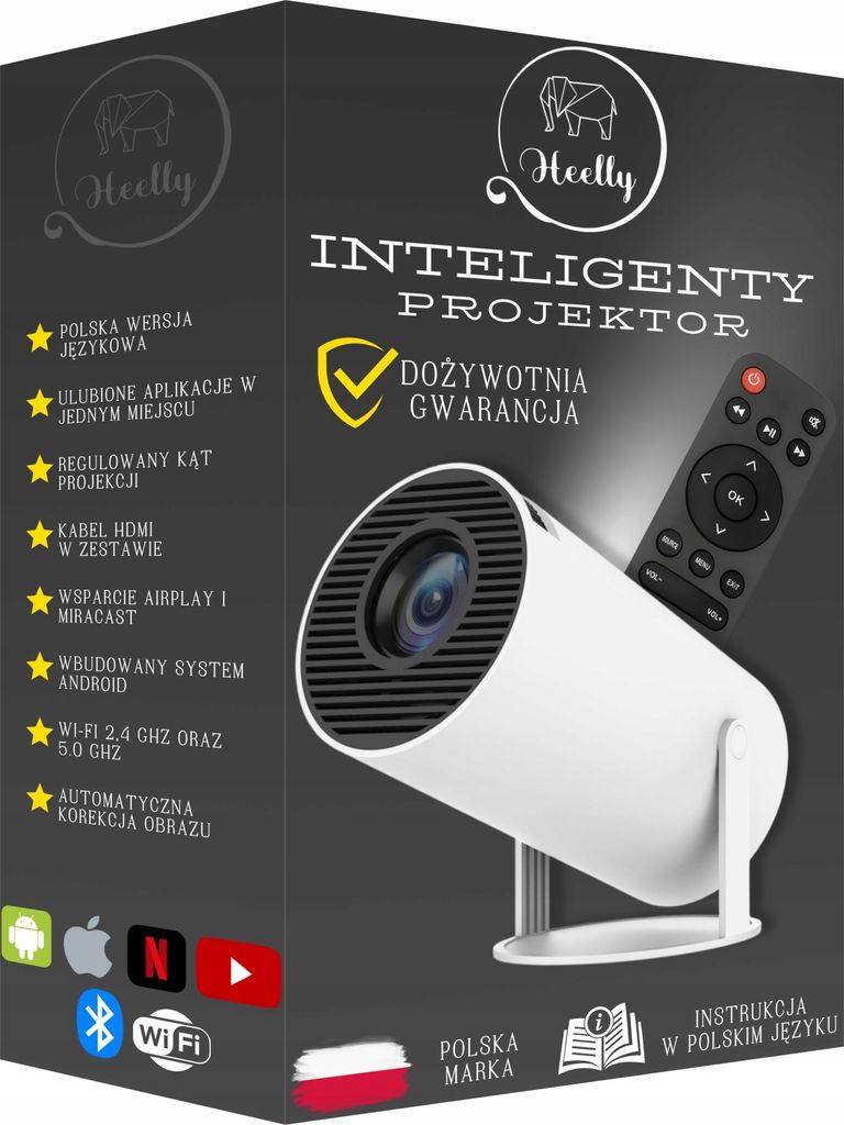 Projektor Android Tv Wifi 4K Mini, Tragbarer Drehbarer Produktbild 