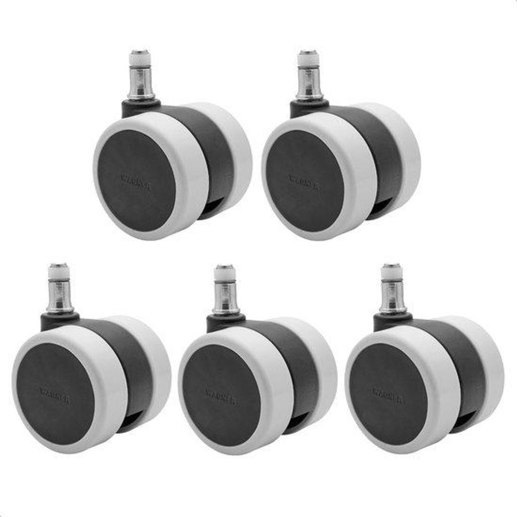 Bürostuhl-Set mit weichem Design - Durchmesser 60 mm, Höhe 65 mm, mit Intervallrad, Tintenfass 11 x 20 mm, Tragfähigkeit 50 kg/Rad - Deutschland