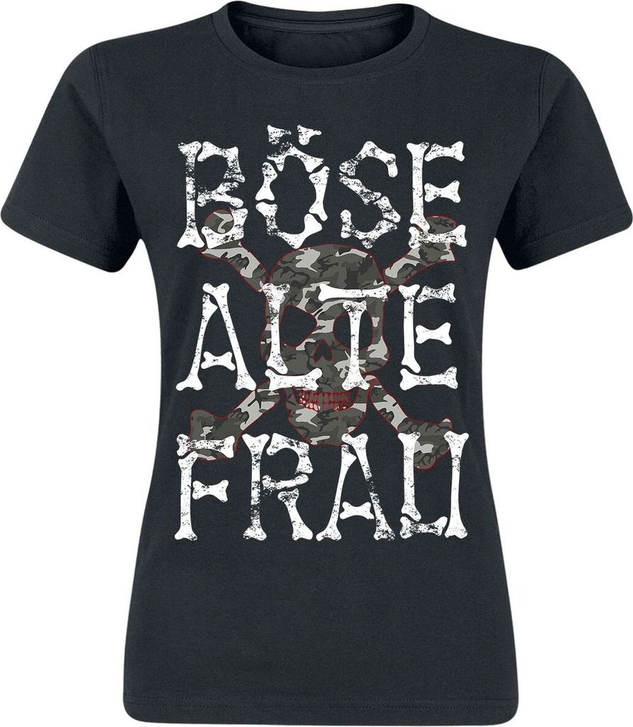 Sprüche T-Shirt Damen Böse alte Frau schwarz XL
