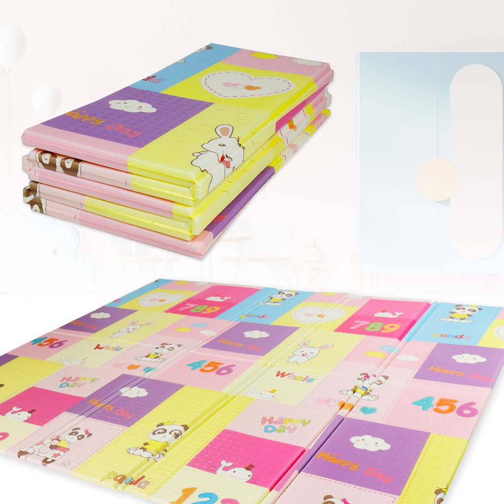 Uanlauo Baby Spielmatte - XPE Krabbelmatte Schadstofffrei | Faltbar, Wasserdicht, Rutschfest