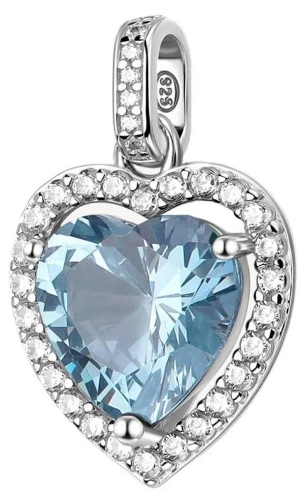 Pendentif cœur argent hypoallergénique bleu clair Fancy Cloud