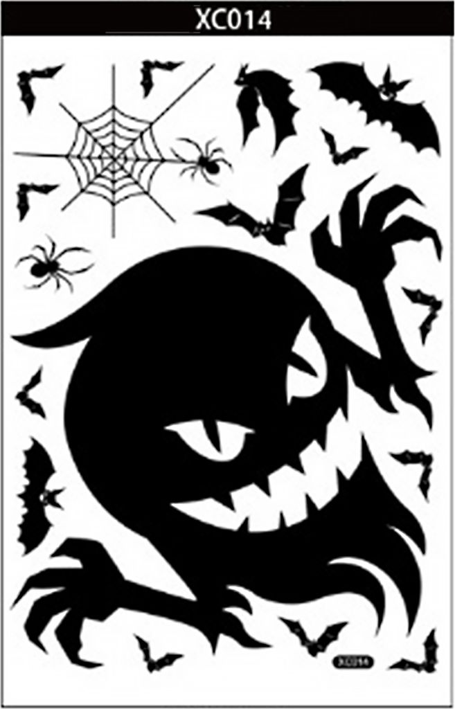 Fensteraufkleber Scary Creepy Glass Window Decal Double Sided Window Clings for Halloween Dress Up Adhesive Sticker Halloween Gift Decoration