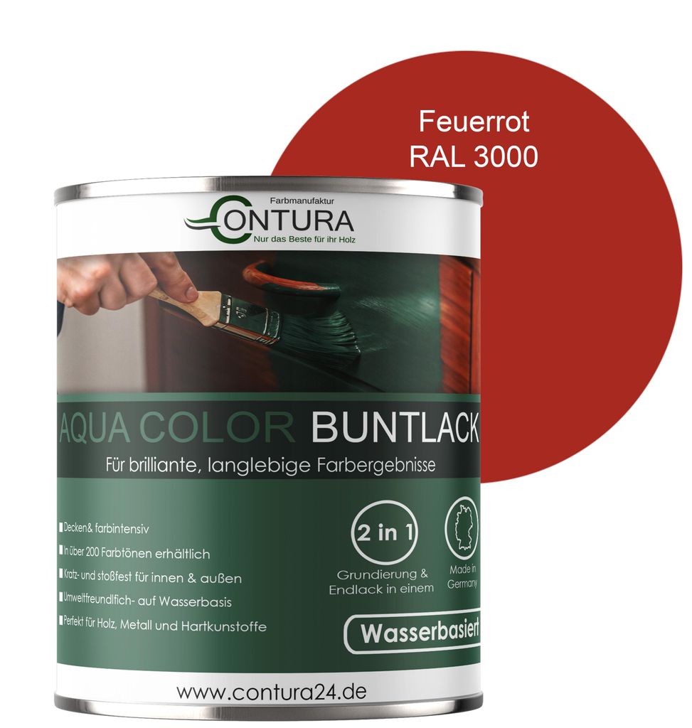 Contura 750ml. Buntlack Lackfarbe Lack Außen Innen Holz Produktbild 