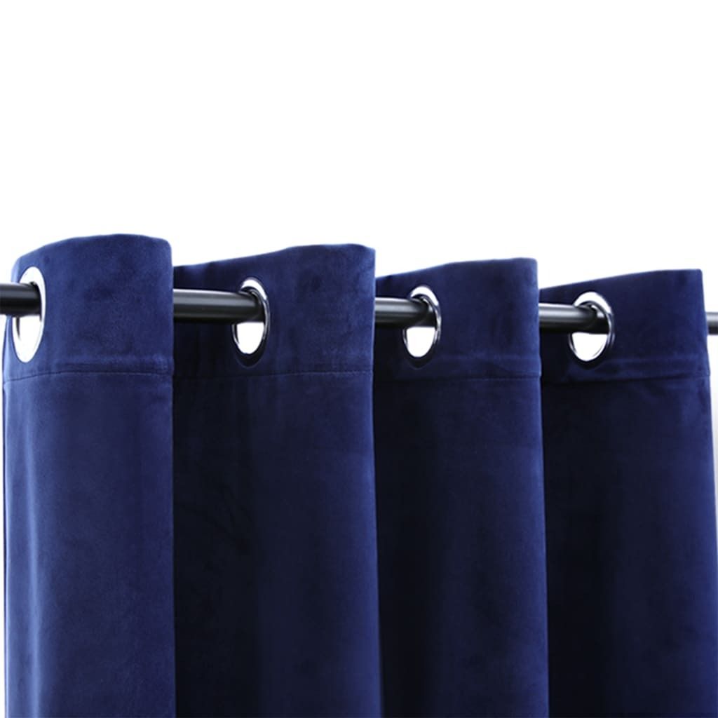"SALE 2026"Gardinen & Vorhänge - Blau Verdunkelungsvorhänge mit Ösen 2er-set Samt Dunkelblau 140x225cm Stabli Möbel5556117