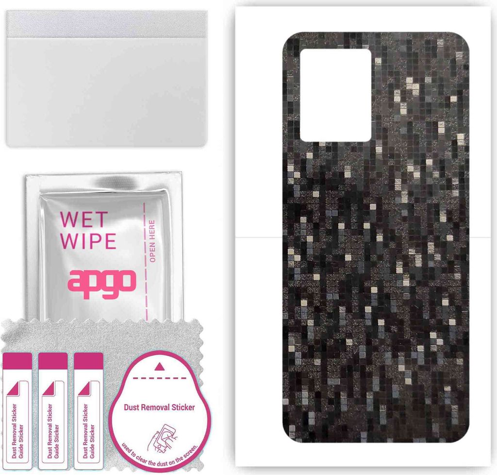 apgo Rückseite Schutzfolie, Skin, kompatibel mit Oppo Reno8 4G, Hinten Displayschutzfolie aus Vinylfolie, kratzfest, einfache Montage - Carbon Bla...