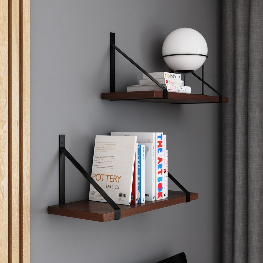 AKKE Walnuss Hängeregal GINO modern LOFT-style LxB: 70x20 cm