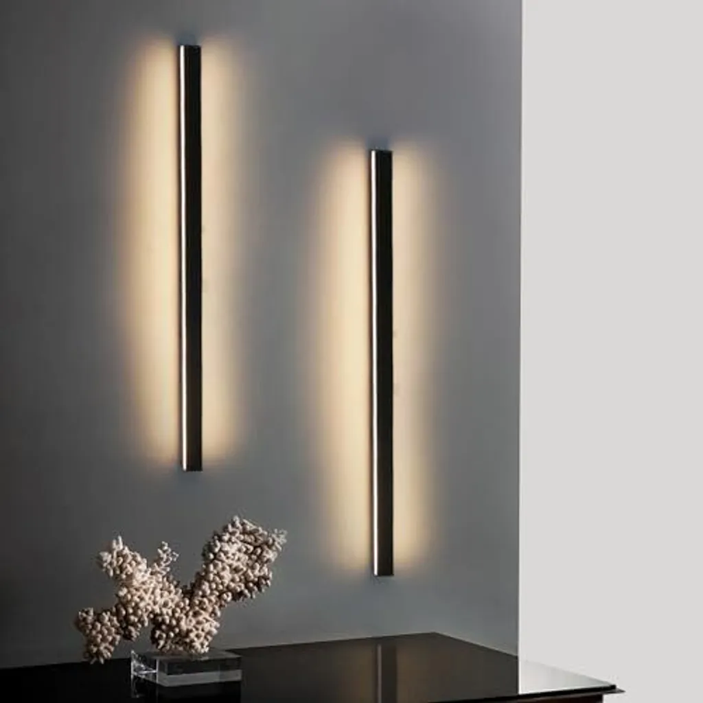Applique LED Noire 60cm : Éclairage Anti-Éblouissement pour Couloir Sombre
