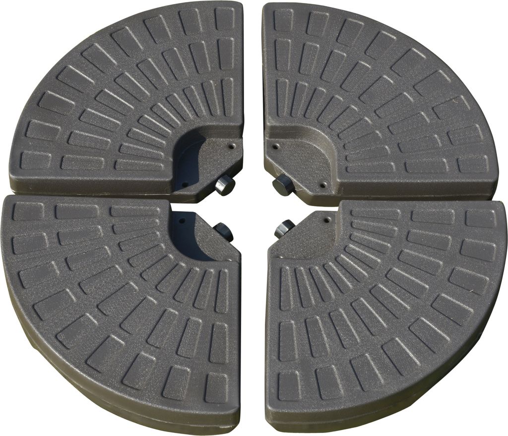 Outsunny Schirmgewicht 4-tlg. Schirmständer mit 17 kg Wasser oder 25 kg Sand befüllbar HDPE Kaffee 100 x 100 x 10,5 cm