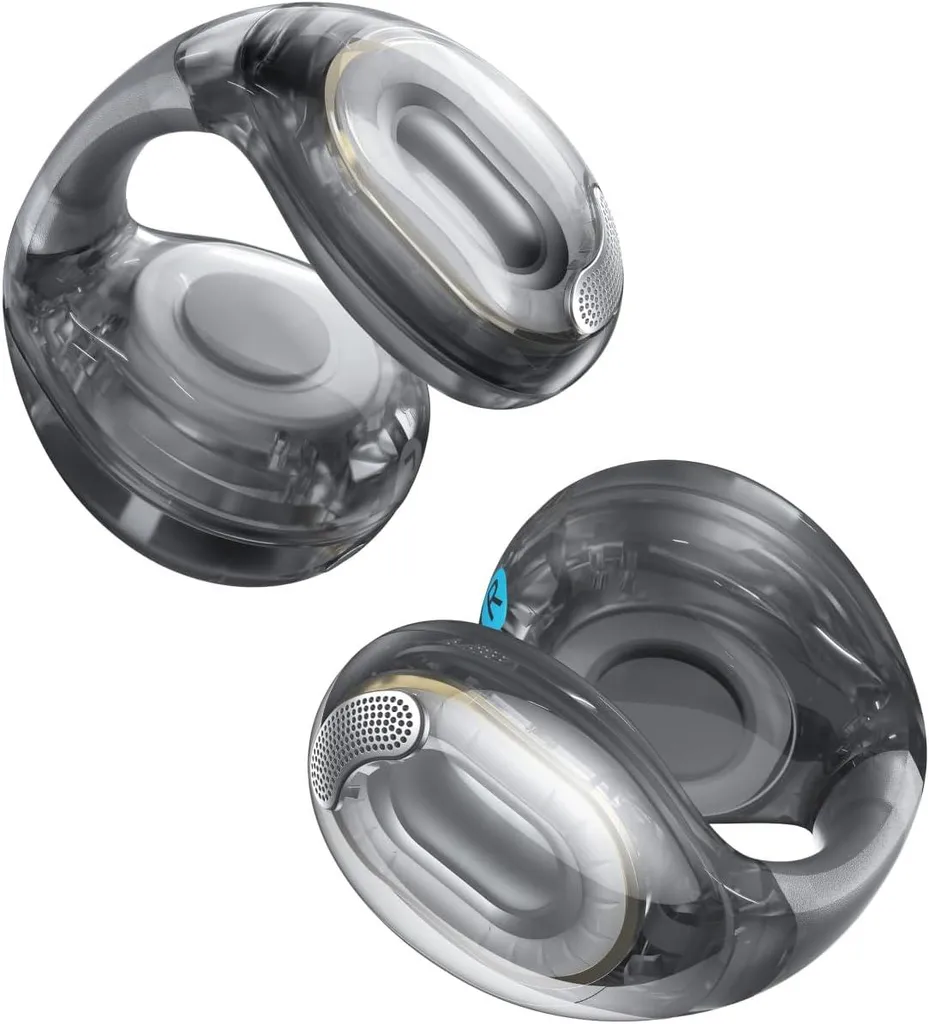 C40i di Anker, Cuffie open-ear a clip, design flessibile con cerniera, controllo a pulsanti, comfort leggero come una piuma, cancellazione del rumore per le chiamate, driver grandi