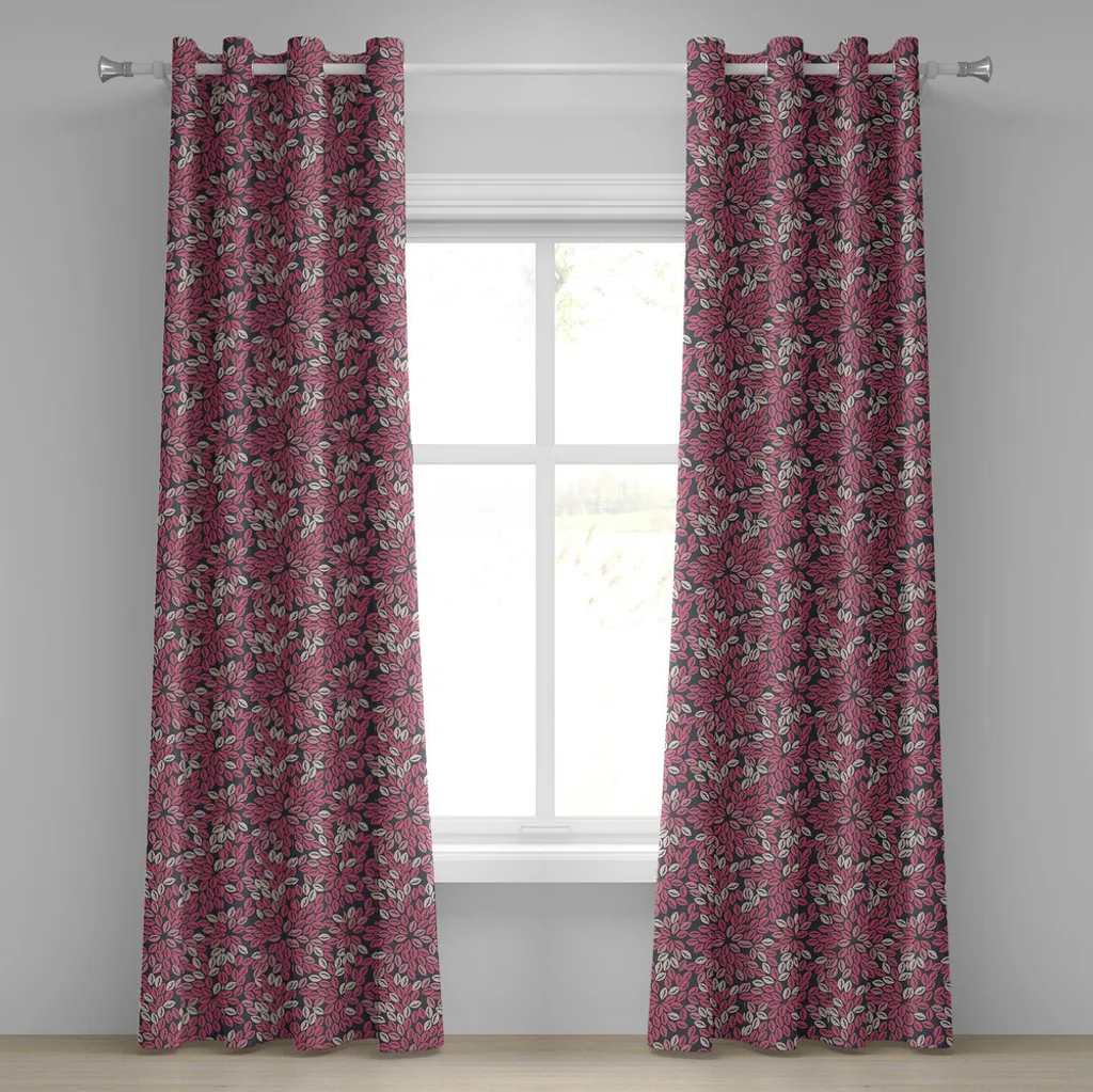 Rideaux occultants légers motif laurier 280x175cm pour salon et chambre