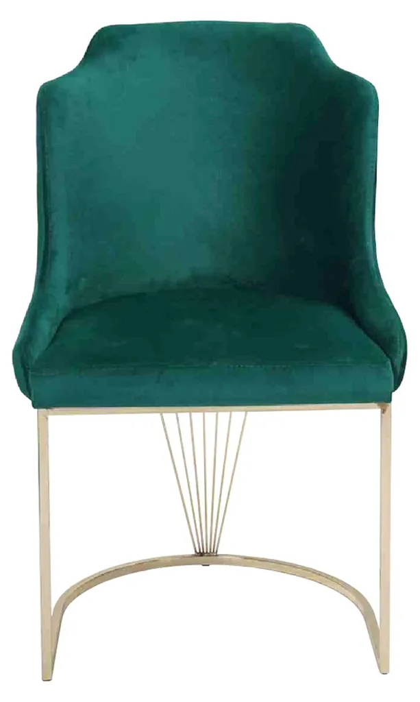 Chaise de salle à manger de luxe Designer Vert - Fauteuil moderne velours