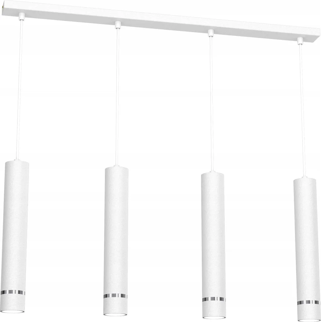 Lustre Plafonnier Strip Tube Finition Chrome Brillant et Effet Glace