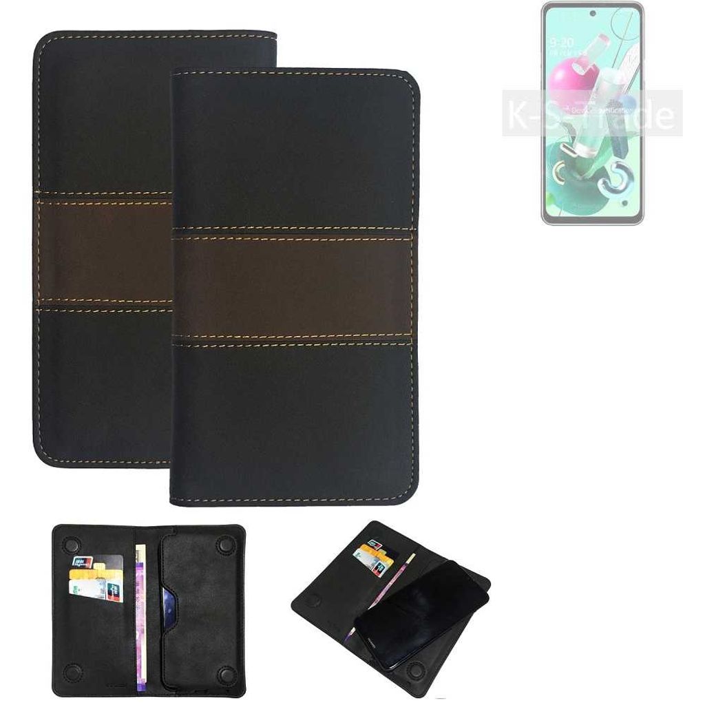 K-S-Trade Hülle Handyhülle kompatibel mit LG Electronics Q92 Schutzhülle Walletcase Bookstyle Tasche Schutz Case Handytasche Wallet Cover