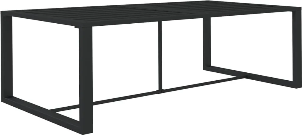 Table de terrasse en aluminium gris anthracite résistante aux intempéries