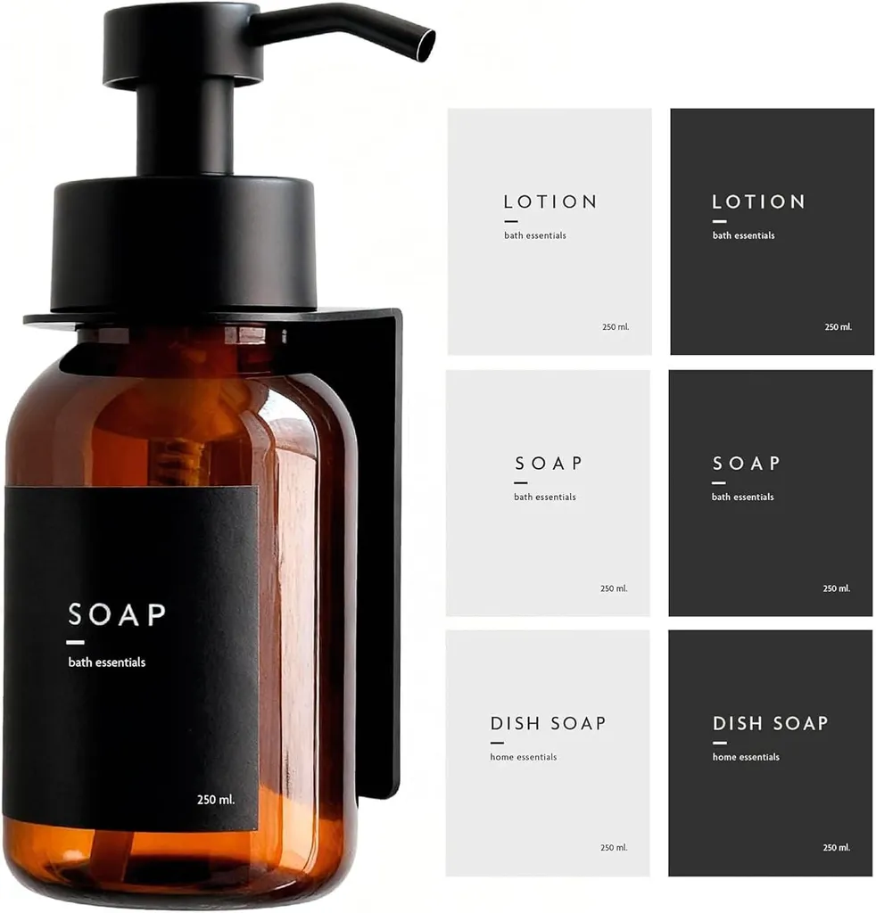 Distributeur de savon mural sans trou pour carrelage salle de bain
