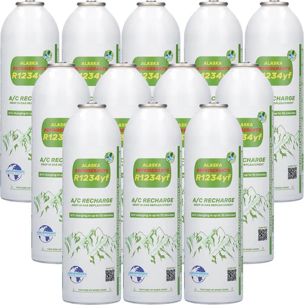 12 Bouteilles Alaska Refrigerants R1234yf - Recharge clim atelier