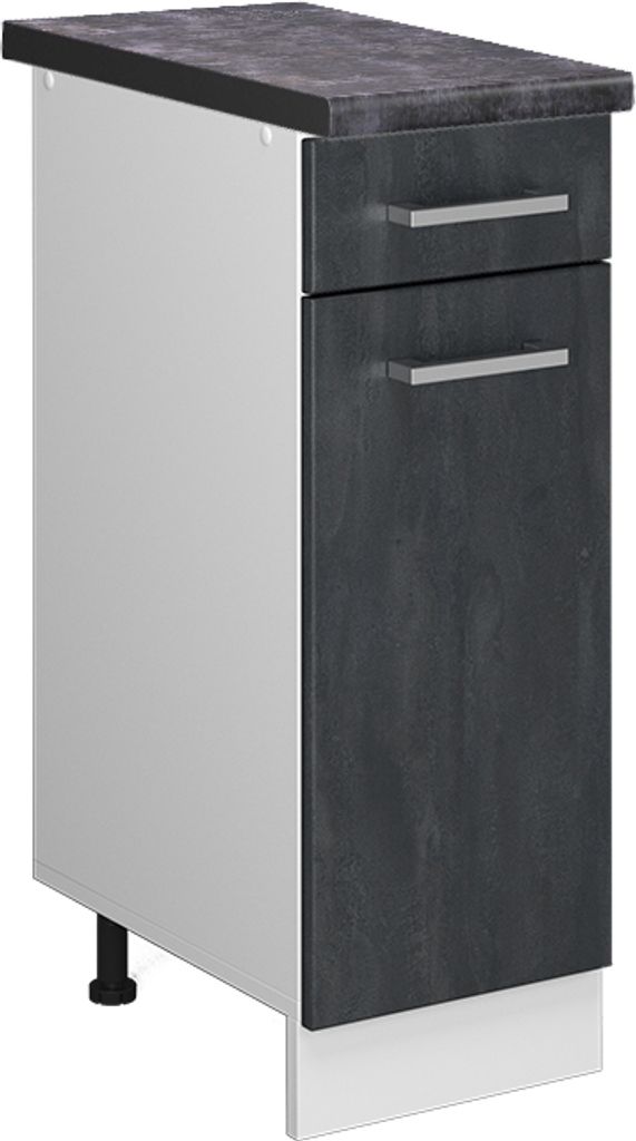 Küchenunterschrank Vicco R-Line Schwarz Beton 30 cm AP Anthrazit, Model 47569