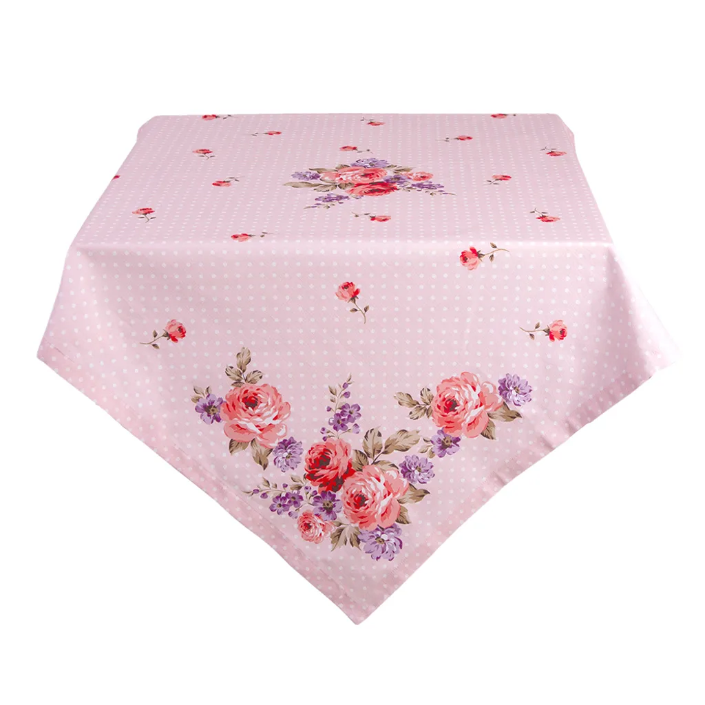 Tovaglia Clayre & Eef 150x250 cm Rose Rosa Viola - 100% Cotone Shabby