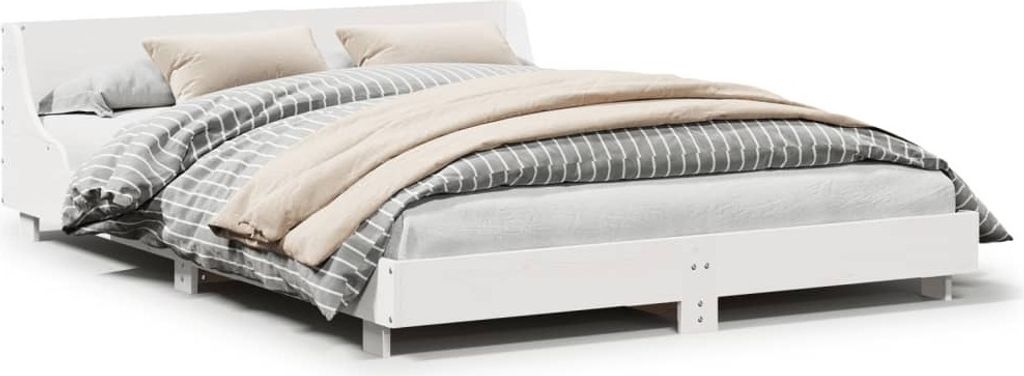 "2026 Promotion" Massivholzbett Schlafzimmer - ohne Matratze - Weiß - 160x200 Kiefernholz - Polsterbett CC30788