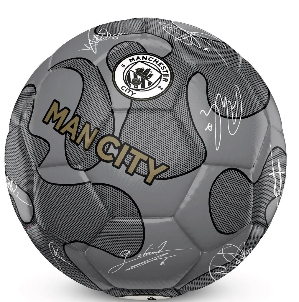 Ballon de Football 32 Panneaux Mancheste City Camo Argenté Taille 5