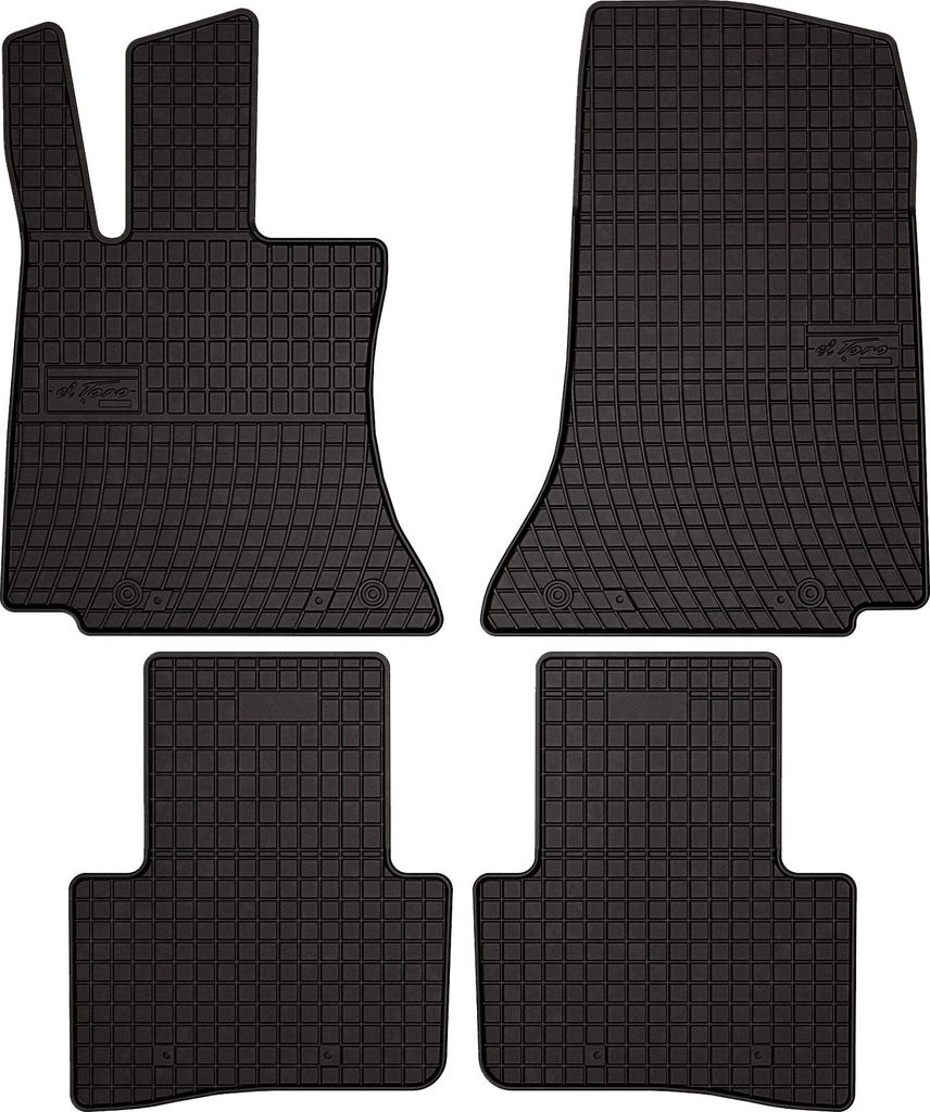 Gummifußmatten passend für Mercedes C-Klasa W206 (Limousine, Kombi, Bj. 2021-) – schwarz, passgenau, mit Befestigungen set 4 Stk. - Gummi-Auto...