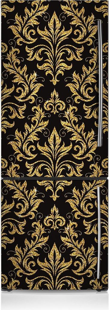 Magnetfolie Aufkleber Kühlschrankmagnete 60x190 cm - Goldene Verzierung