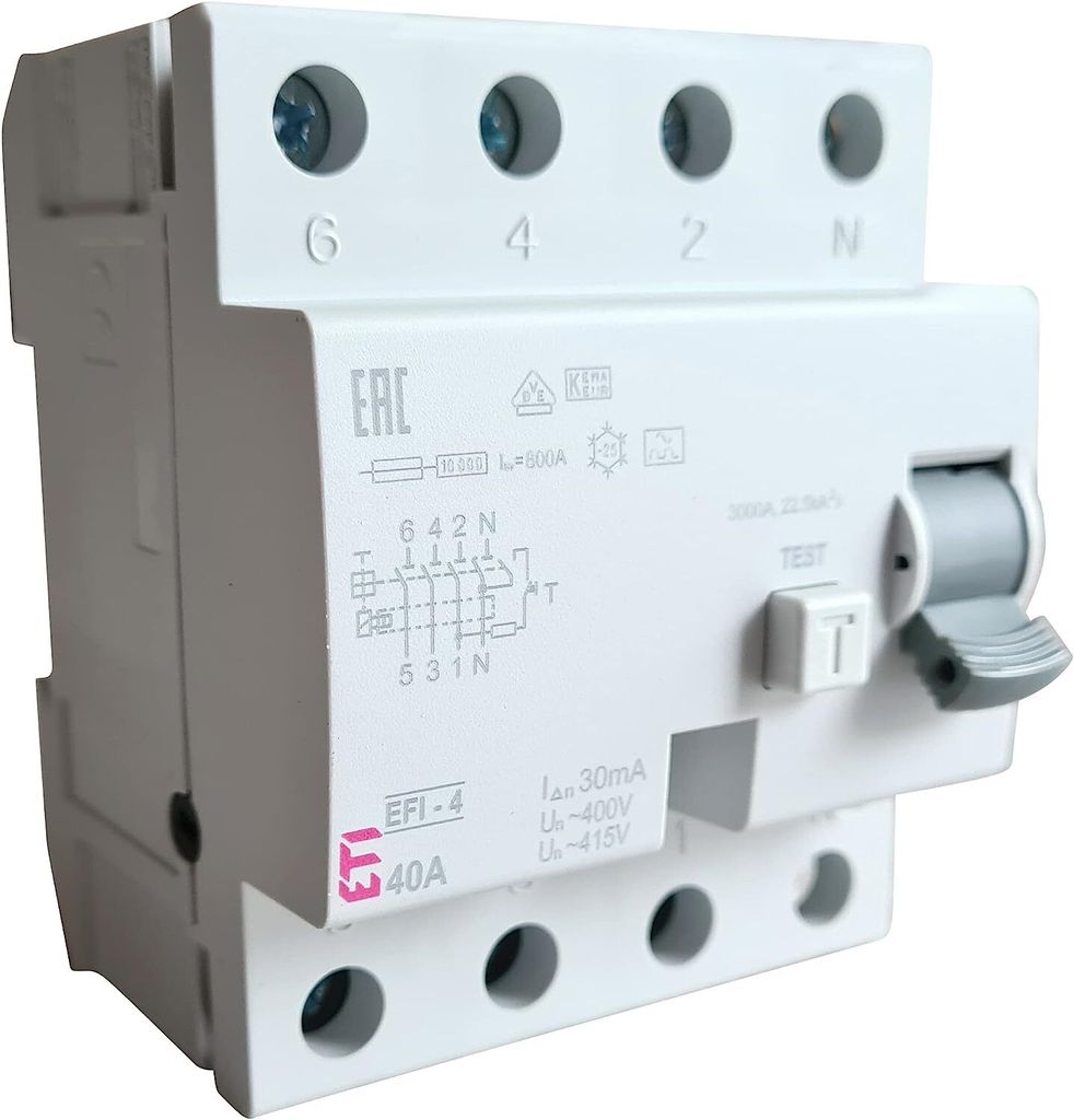 as-Schwabe ETI-Fehlerstromschutzschalter FI-Schutz 4-polig 40A 30mA Typ A IP20
