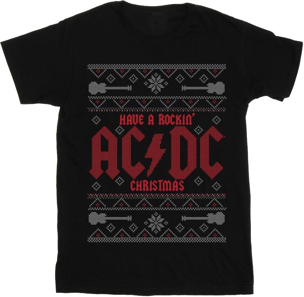 ACDC - "Have A Rockin Christmas" T-Shirt für Herren BI6913 (XXL) (Schwarz)