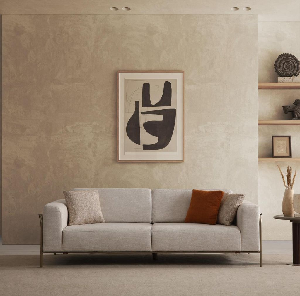 Moderne Beige 3-Sitzer Couch Elegante Wohnzimmer Sitzmöbel Sofa