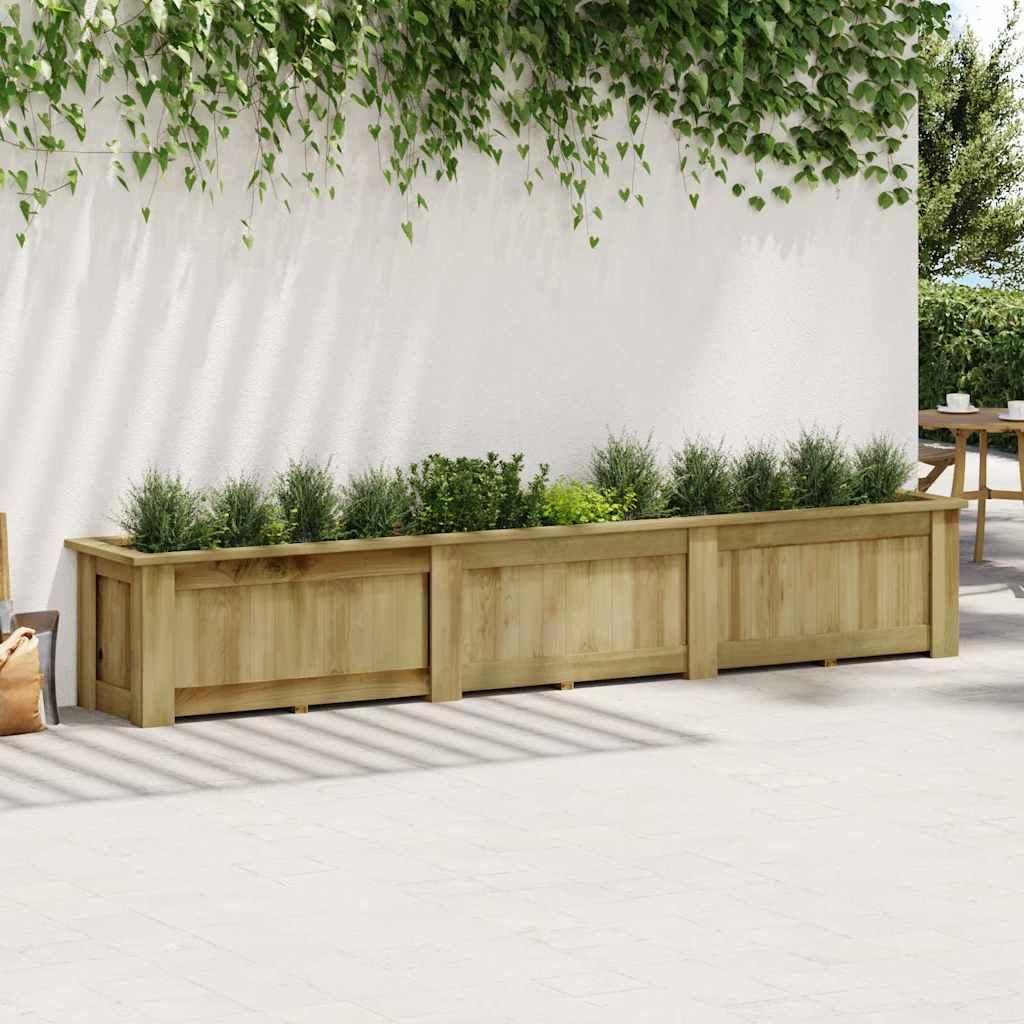 vidaXL Lit surélevé 291 x 50 x 50 cm Bois de pin imprégné Image du produit 
