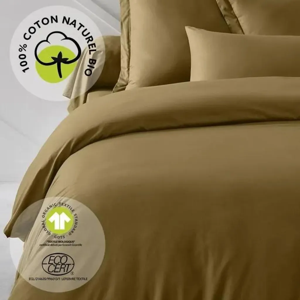 Housse de couette unie ORGANIC en coton bio - Linge de lit naturel
