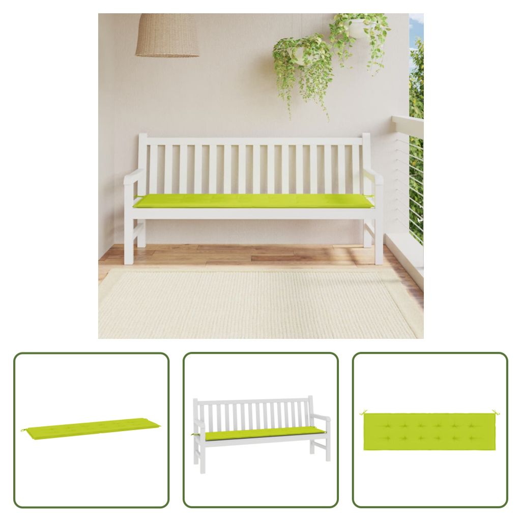 The Living Store Gartenbank-Auflage Hellgrün 180x50x3 cm Oxford-Gewebe