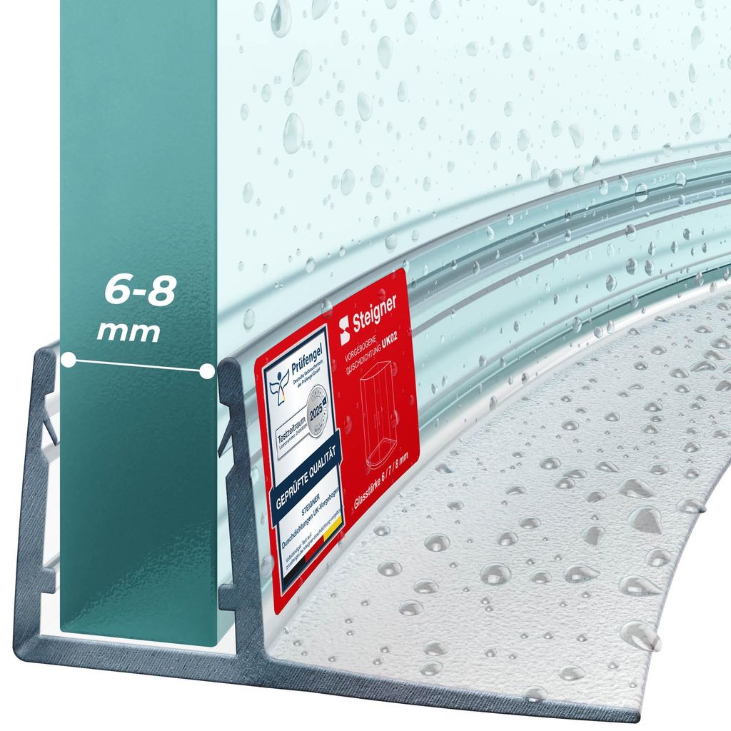 STEIGNER Guarnizione doccia curva UK02 150 cm (1 pz.) Immagine del prodotto 