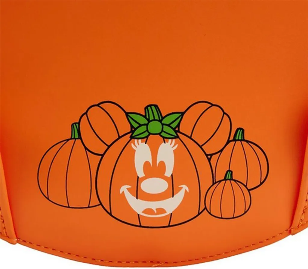 Sac à dos Loungefly citrouille Mickey orange 20 cm en similicuir