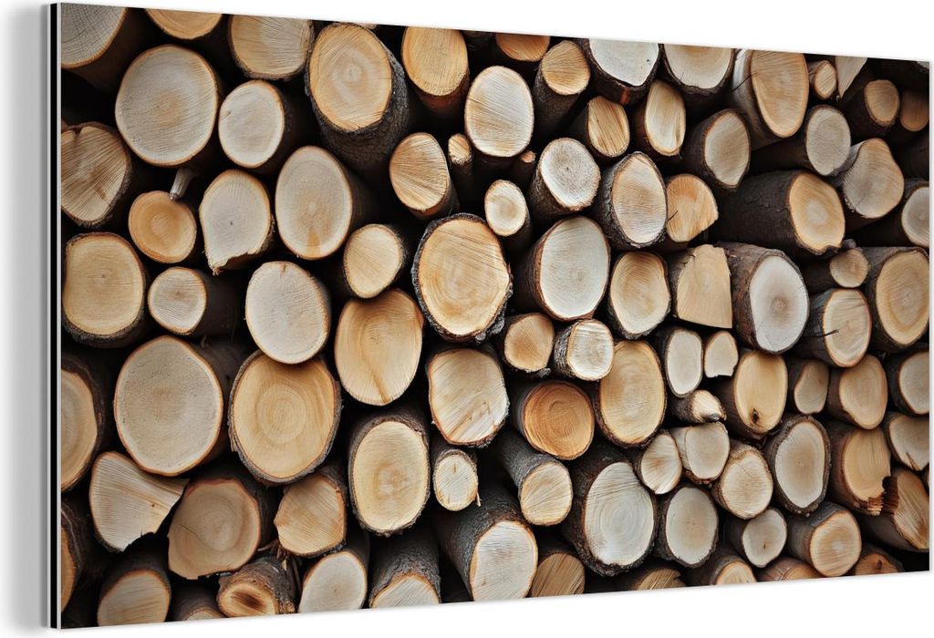 MuchoWow Wanddekoration Metall Metallbild Wandkunst 40x20 cm Holz - Baumstämme - Textur MuchoWow Aluminium Gemälde - Bild - Aluminium