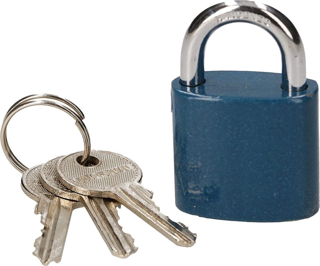 KOTARBAU Gusseisen-Vorhangschloss 45 mm zur Einbruchsicherung Universalschloss Vorhängeschloss Bügelschloss mit Blauem Gehäuse