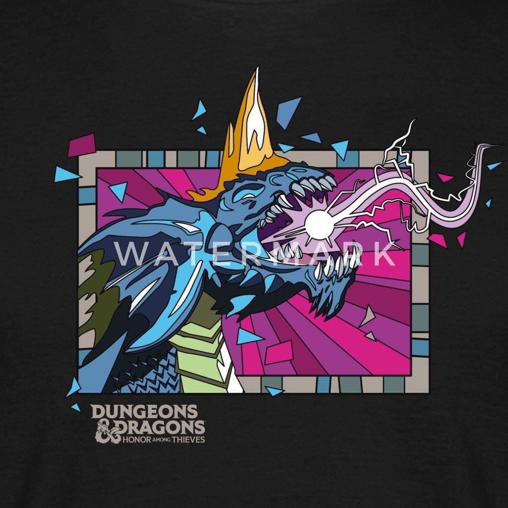 Spreadshirt Dungeons & Dragons DND Blauer Drache Männer T-Shirt, M, Schwarz