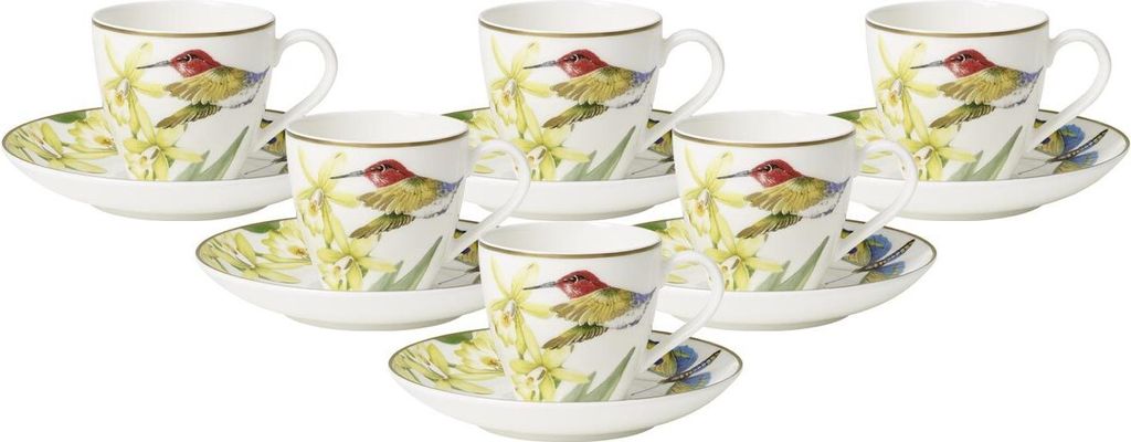 Villeroy & Boch Amazonia Anmut Mokka- / Espressotasse mit Untertasse 100 ml 6er Set