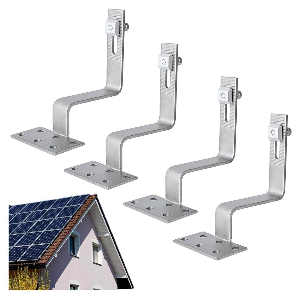 Photovoltaische Dachhaken – Aluminiumlegierung Standardgröße | Montagesätze für Solarpanels, PV-Dachhaken-Set mit Schrauben | Stabile und lei...
