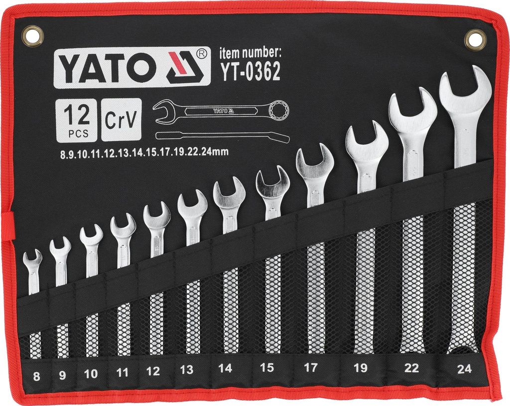YATO YT-0362 Kombinationsschlüssel 8-24mm 12 Stück. Produktbild 